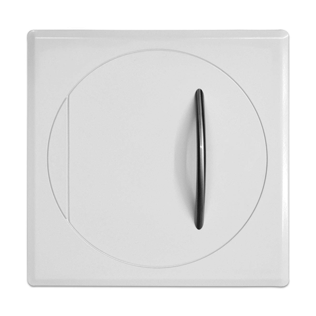 Einwurftür Metall - Weiß - einwandig - ohne Dichtung - eckig/rund/rund - ⌀ 250 mm