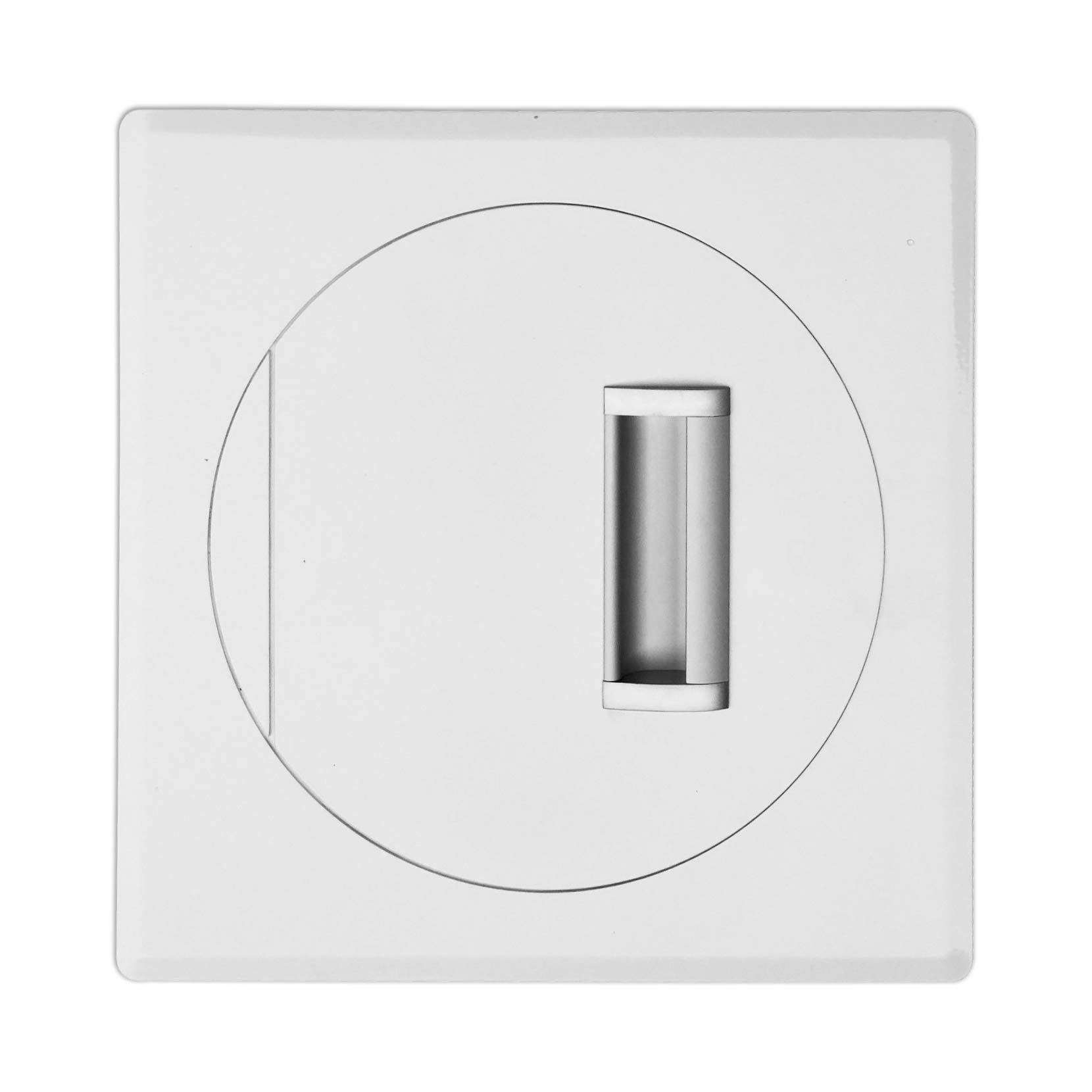 Einwurftür Metall - Weiß - einwandig - ohne Dichtung - eckig/rund/rund - ⌀ 300 mm