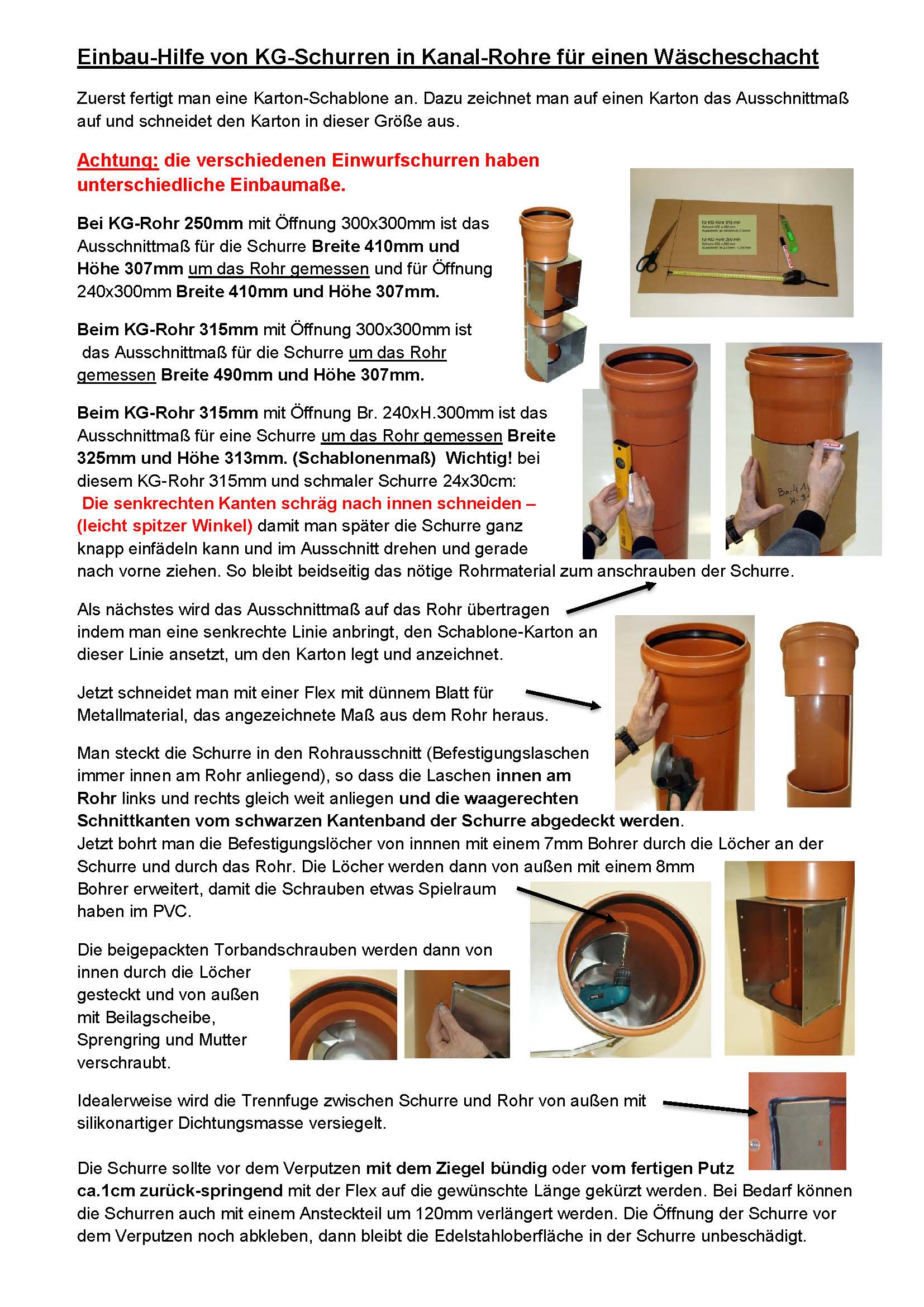 KG-Rohr Anbau-Schurre 240x300 mm