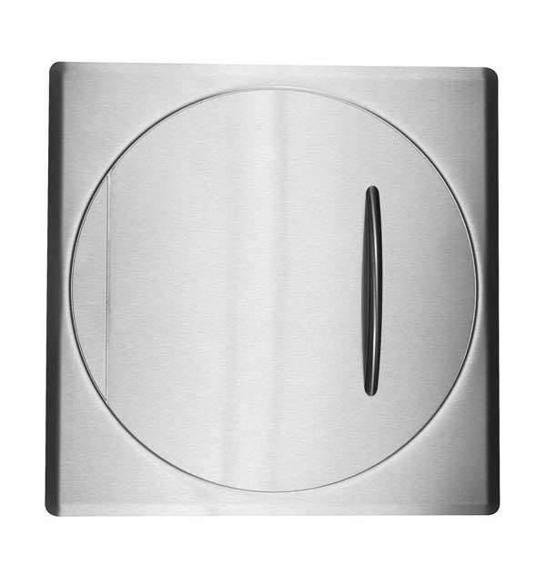 Einwurftür Metall - Edelstahl - einwandig - ohne Dichtung - eckig/rund/rund - ⌀ 250 mm