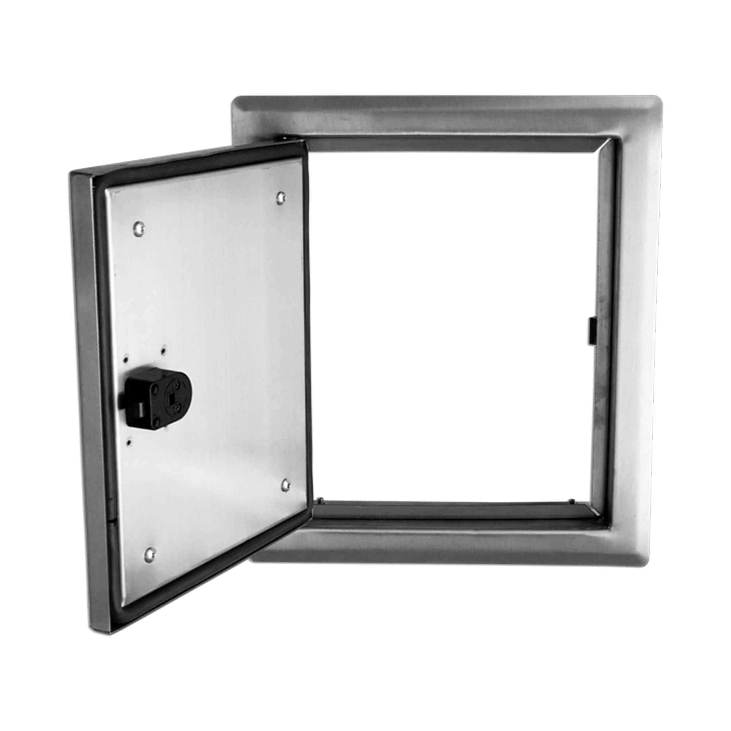 B-Waren Türe edelstahl mit Push-Knopf  240x300 mm