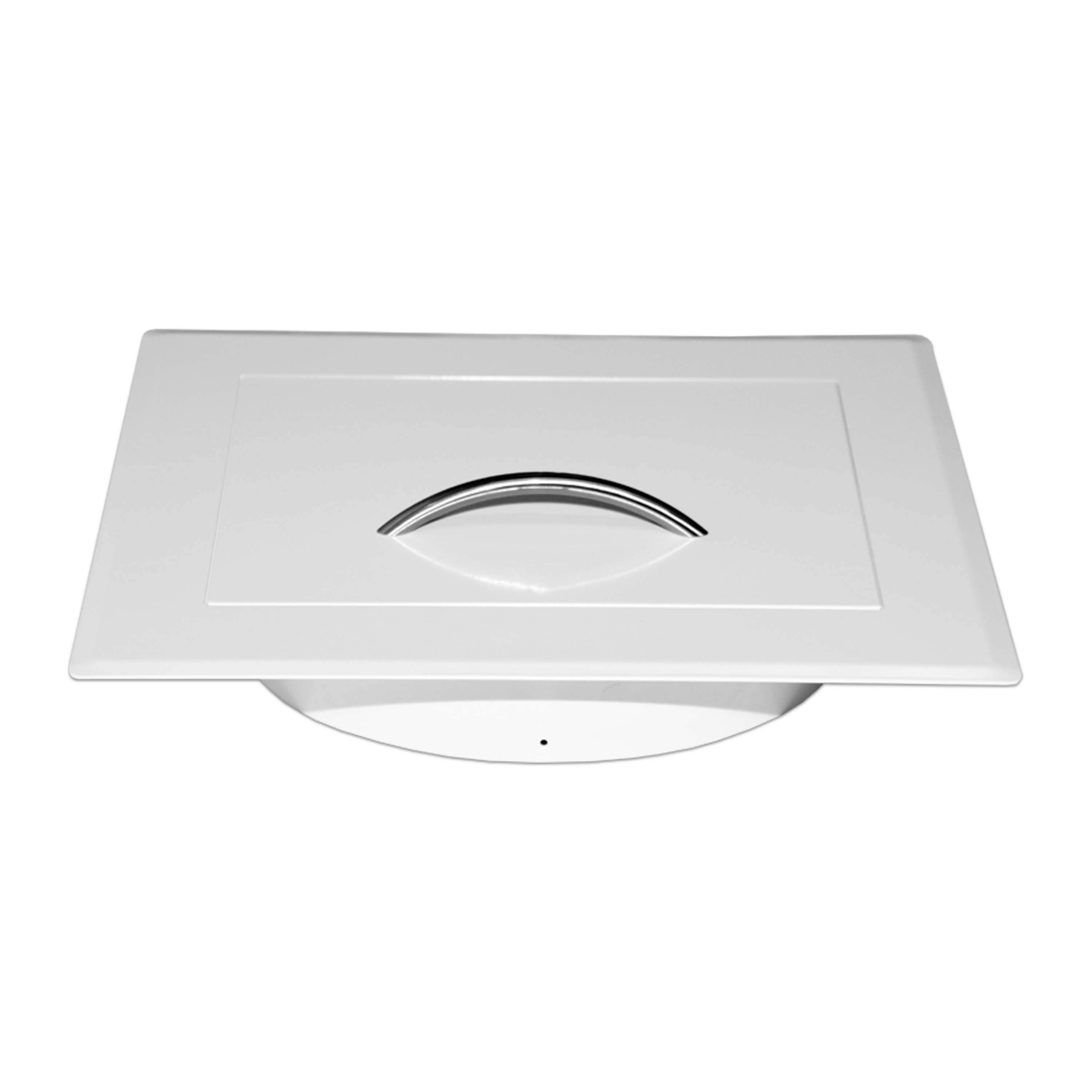 Einwurftür Metall - Weiß - einwandig - ohne Dichtung - eckig/eckig/rund - ⌀ 250 mm