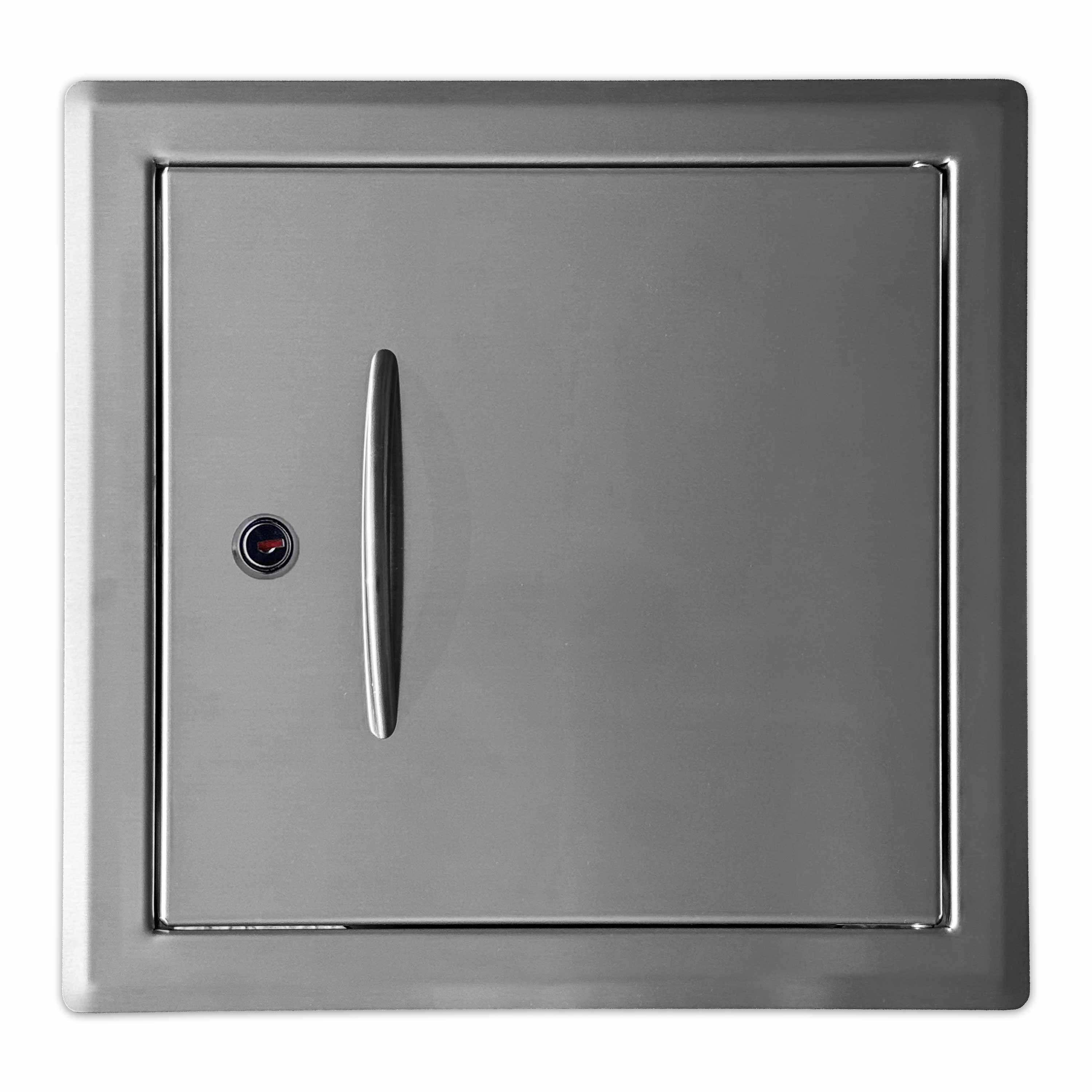 Einwurftür Metall - Edelstahl - einwandig - ohne Dichtung - schmaler Rahmen - 300x300 mm