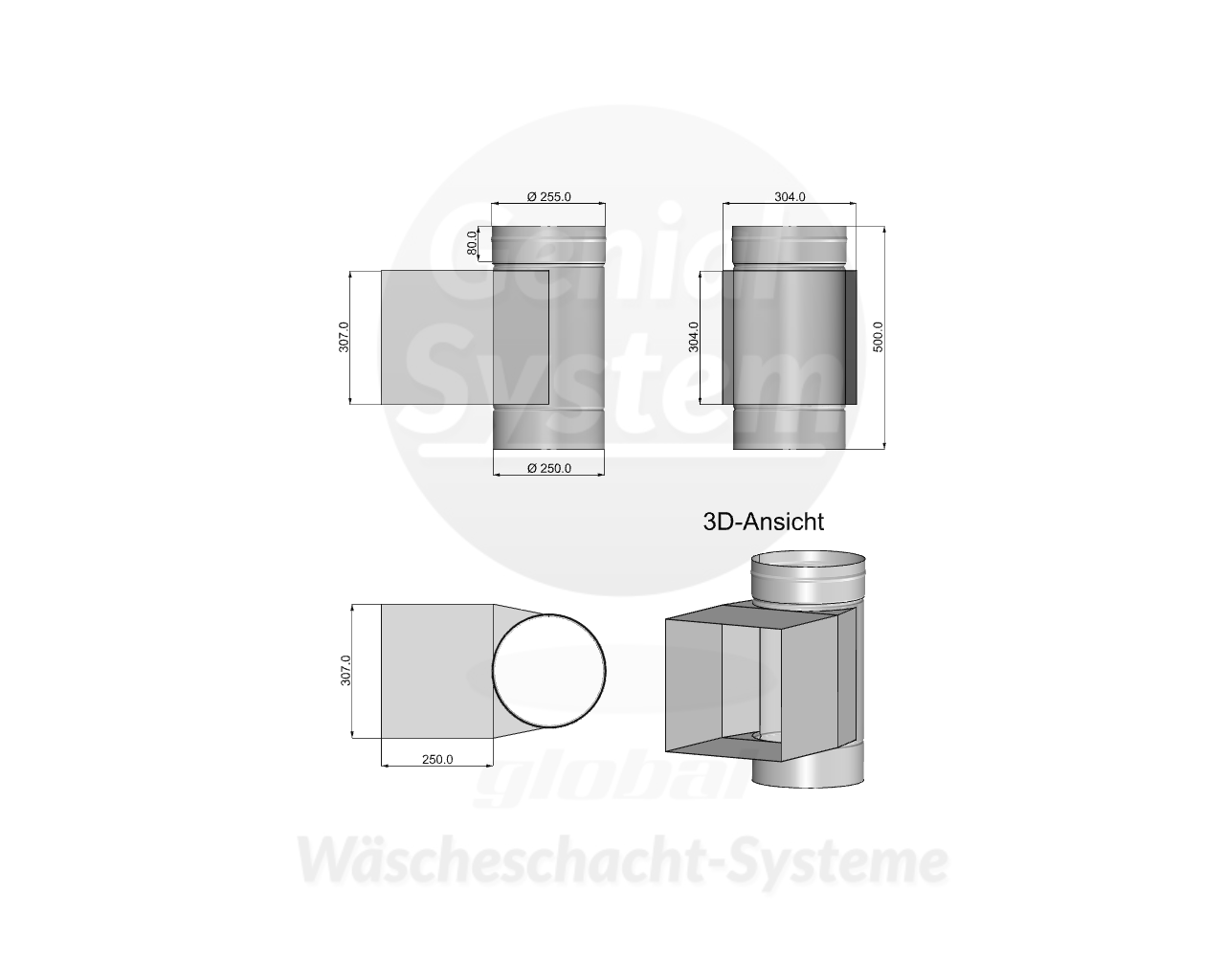 VA-Schurrenrohr Öffnung 300x300