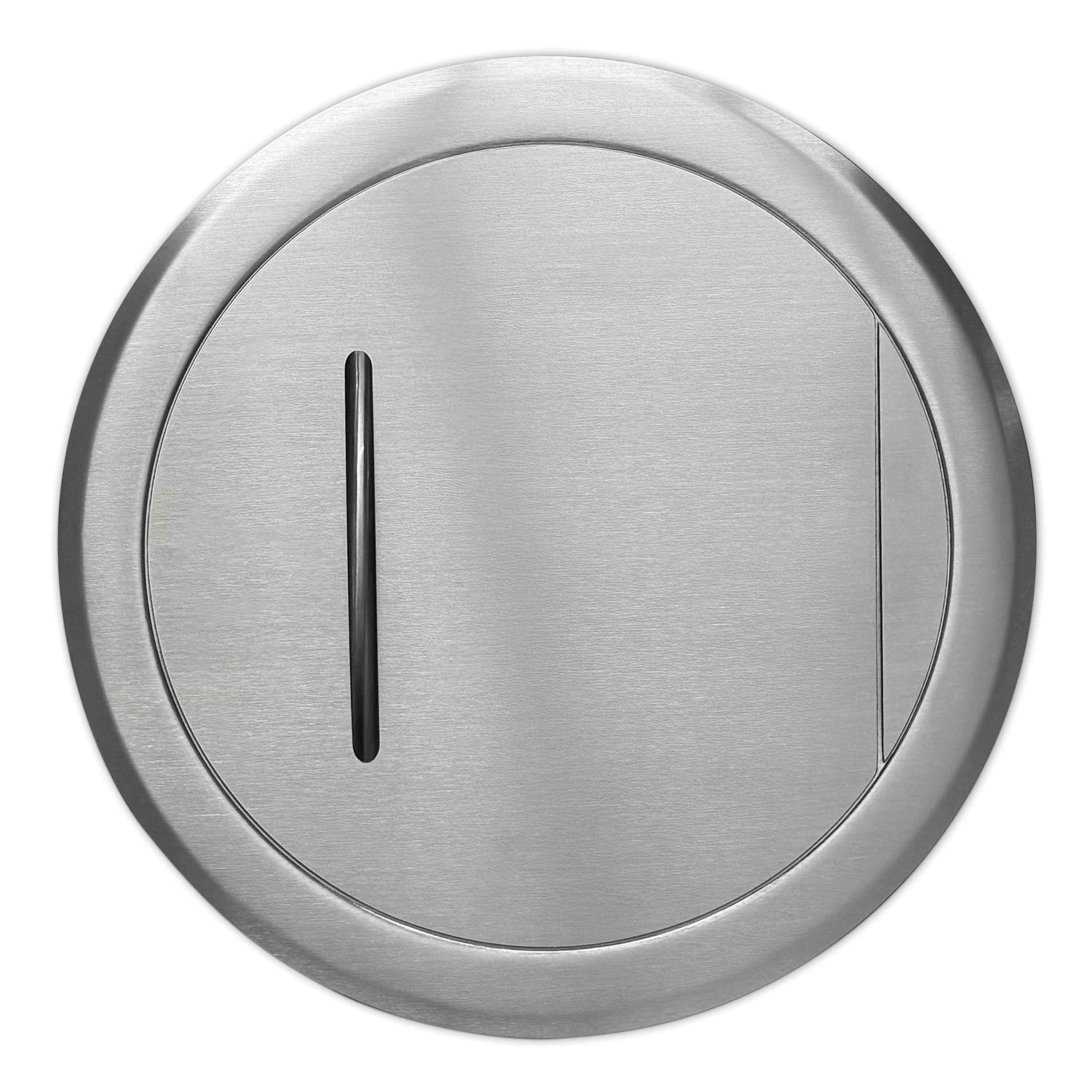 Einwurftür Metall - Edelstahl - einwandig - ohne Dichtung -  rund/rund/rund - ⌀ 300 mm