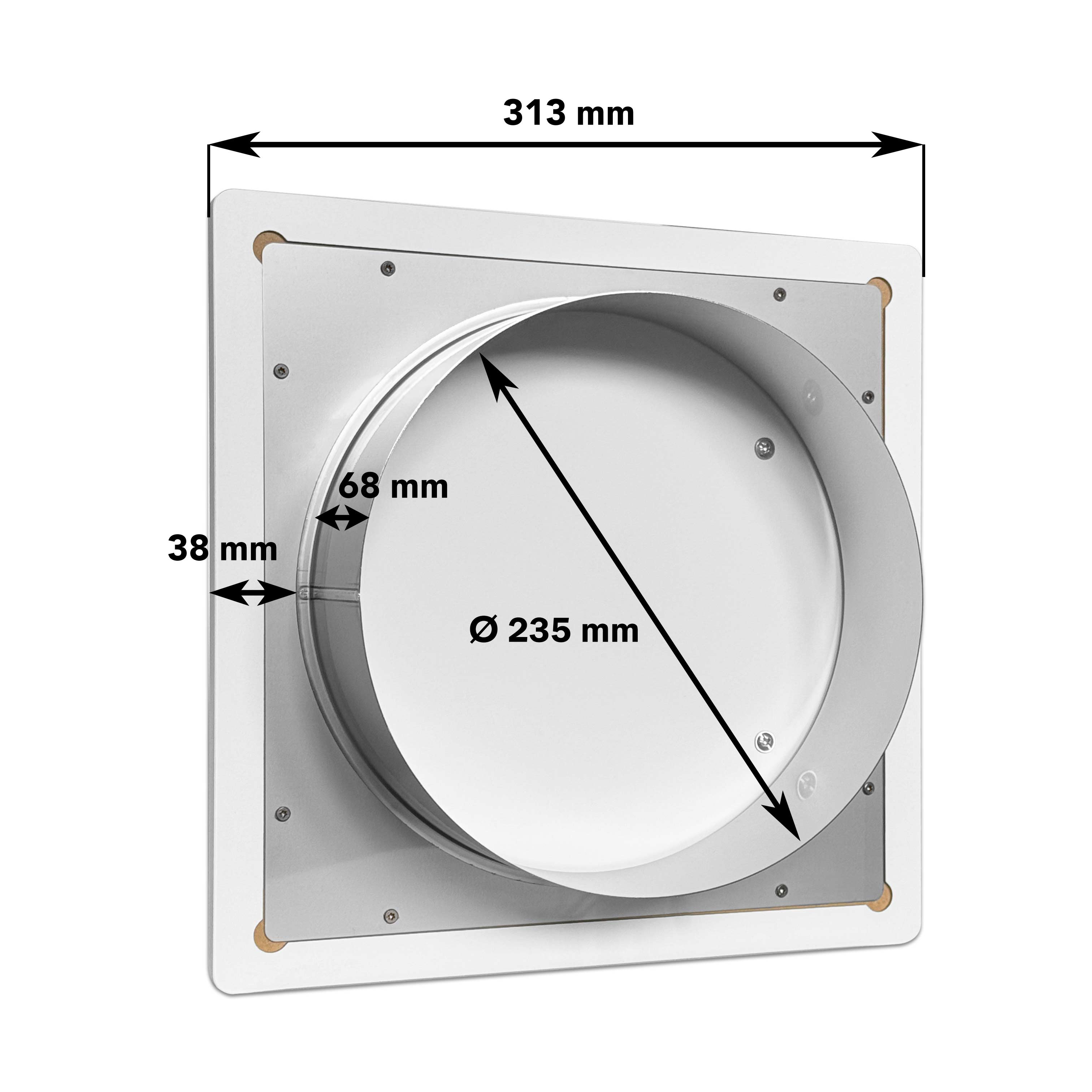 Einwurftür MDF Holz - Weiß - ohne Schloss - ⌀ 250 mm