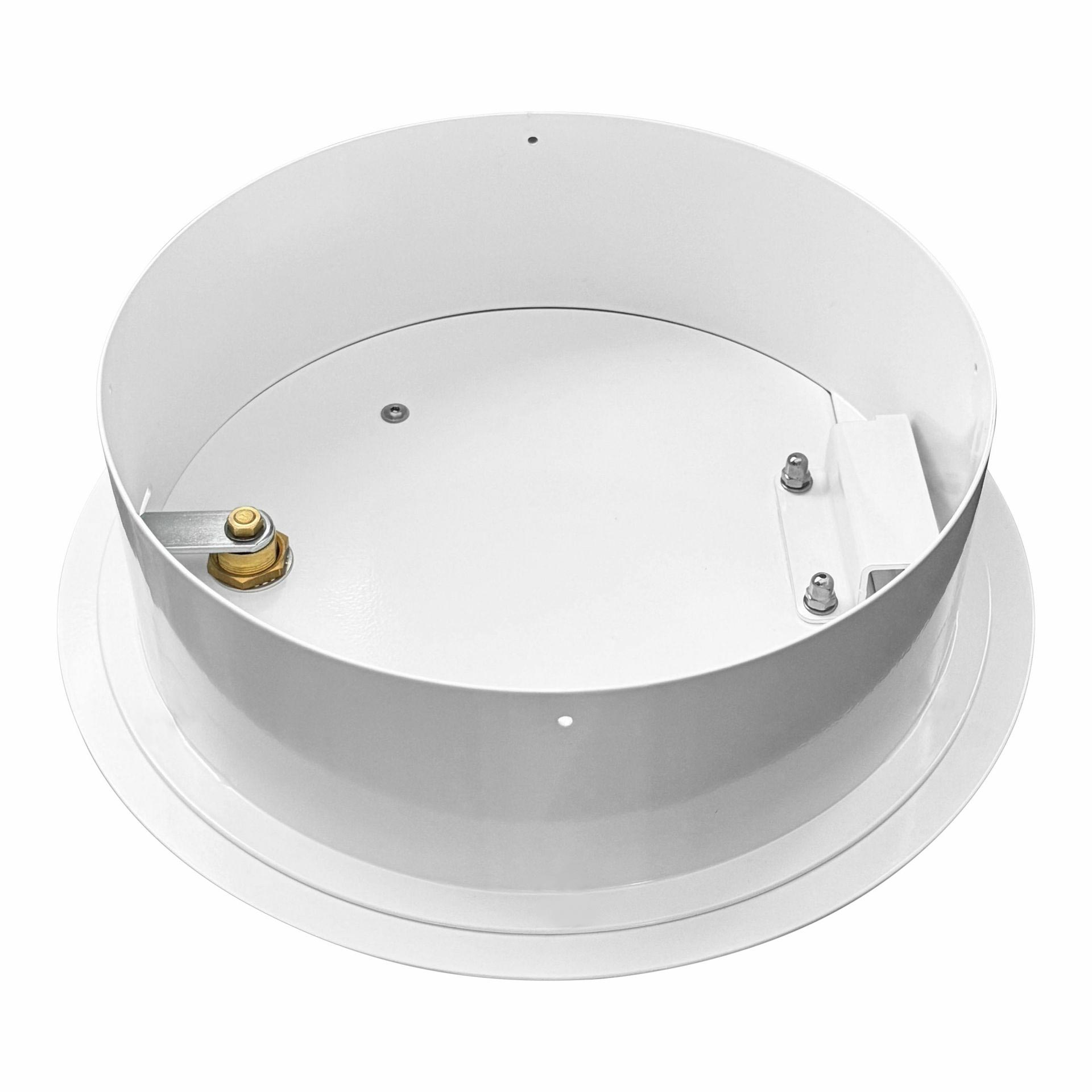 Einwurftür Metall - Weiß - einwandig - ohne Dichtung - rund/rund/rund - ⌀ 300 mm