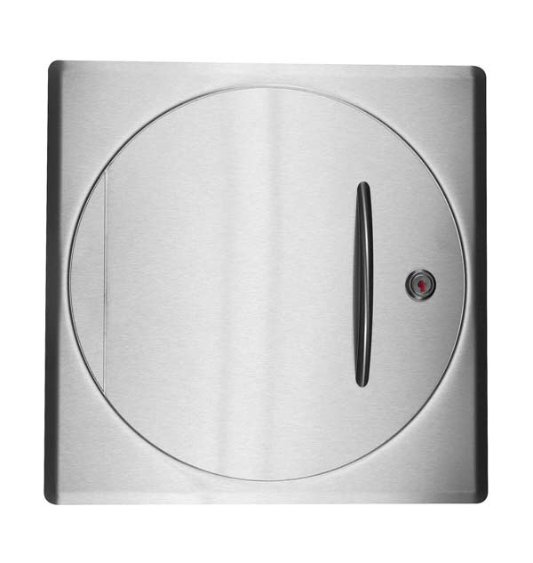 Einwurftür Metall - Edelstahl - einwandig - ohne Dichtung - eckig/rund/rund - ⌀ 250 mm