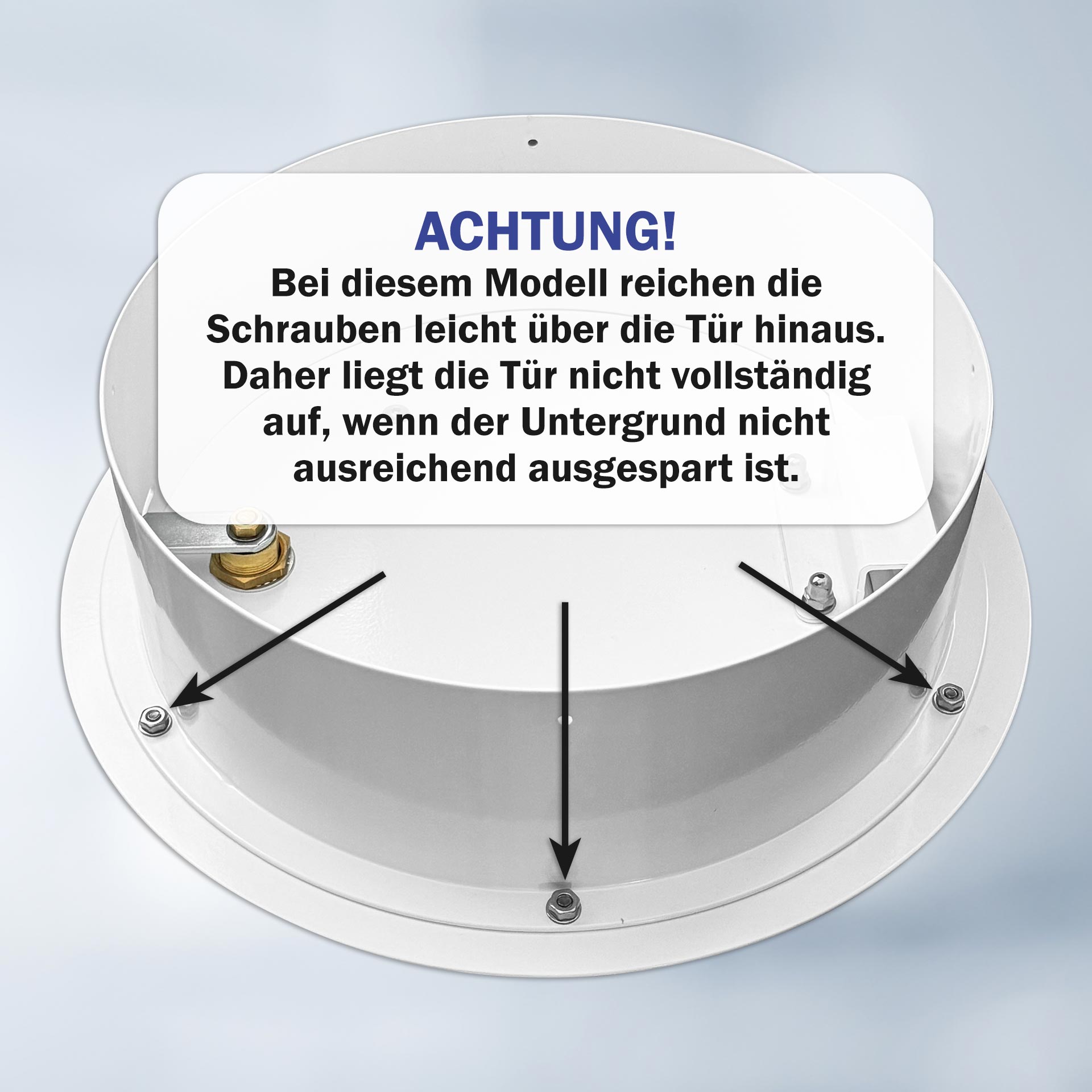 Einwurftür Metall - Weiß - einwandig - ohne Dichtung - rund/rund/rund - ⌀ 250 mm