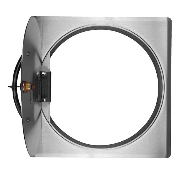 Einwurftür Metall - Edelstahl - einwandig - ohne Dichtung - eckig/rund/rund - ⌀ 250 mm