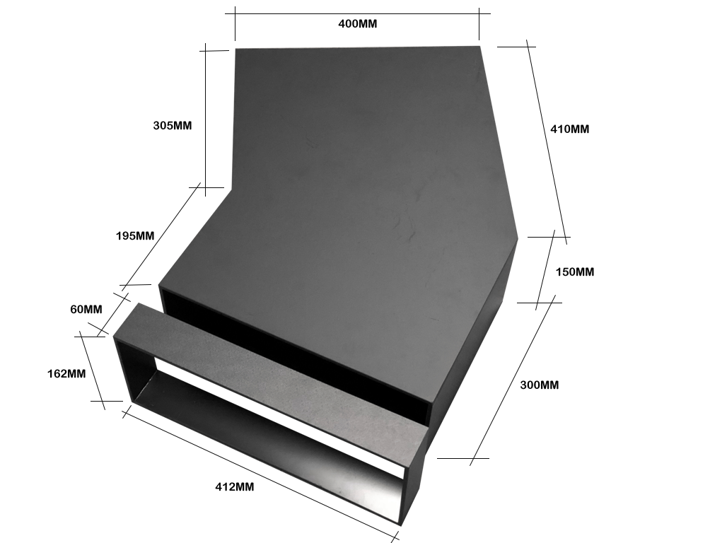 Flachkanal-Bogen seitlich 30°