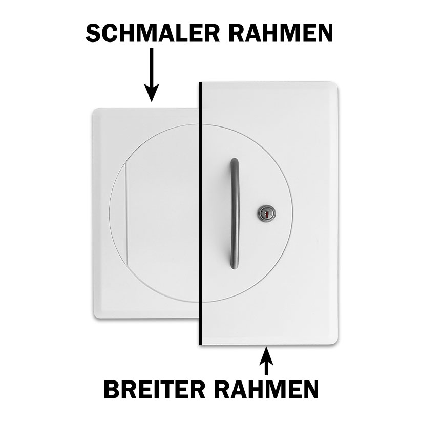 Einwurftür Metall - Weiß - einwandig - ohne Dichtung - eckig/rund/rund - ⌀ 250 mm