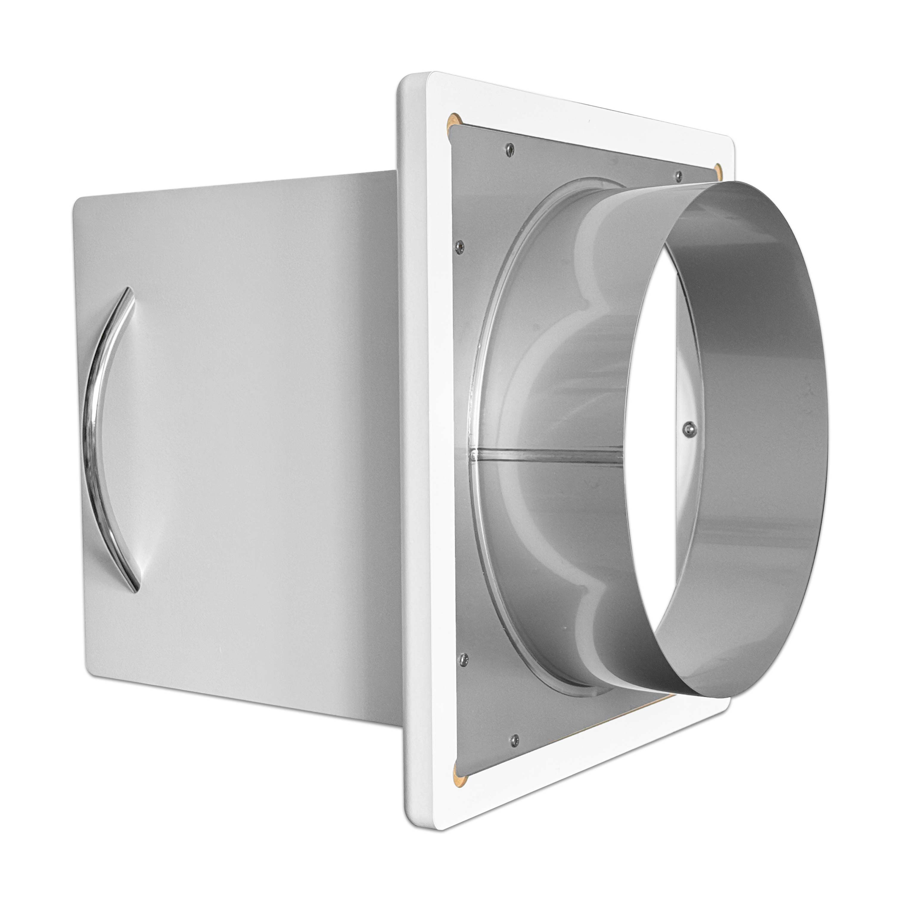 Einwurftür MDF Holz - Weiß - ohne Schloss - ⌀ 250 mm